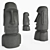 Mysterious Easter Island Moai Sculpture 3D model small image 1