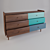 Retro-Inspired Colorful 6-Drawer Walnut Dresser 3D model small image 4