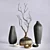 Elegant Vases & Branch Décor 3D model small image 9