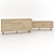 Modern Oak Black TV Bench & Sideboard Set 3D model small image 2