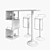 Modern Home Bar Counter with Chairs 3D model small image 4