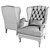 Elegant Handcrafted Manchester Armchair 3D model small image 5