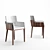 Elegant Walnut Cator Dining Chair 3D model small image 1