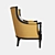 Massoud Lark: Handcrafted Hardwood Chair 3D model small image 3