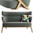 Scandinavian Oak Framed Cordial Sofa 3D model small image 2