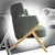 Scandinavian Oak Framed Cordial Sofa 3D model small image 3