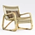 Natural Bamboo Cane-Line Curve Lounge Armchair 3D model small image 1