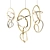 Modernist Gemma Brass Chandelier Set 3D model small image 3