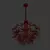Quartz Crystal Gold Leaf Chandelier 3D model small image 4