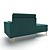 Minimalist Emerald Couch 3D model small image 2