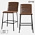 LoftDesigne 2790: Sleek Metal Bar Stool with Eco-Leather Seating 3D model small image 1