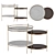 Elegant Erni Table: Modern Luxury in Walnut Wood & Brass 3D model small image 1