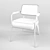 Modern Leather Armchair with Metal Legs 3D model small image 4