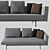 Sleek and Stylish SAKÉ Sofa 3D model small image 4