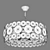 Elegant Brass Pendant Chandelier 3D model small image 3