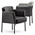 Sleek Shelley Chair & Wedge Table 3D model small image 4