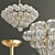 Elegant Gold Glass Chandelier 3D model small image 3