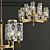 Elegant Gold Glass Chandelier 3D model small image 5