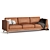 Mid Century Leather Sofa 3D model small image 1