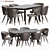 Modern Gray Dining Set 3D model small image 1