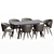 Modern Gray Dining Set 3D model small image 2