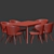 Modern Gray Dining Set 3D model small image 5