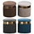 Mauve Velvet Fringed Ottoman 3D model small image 1