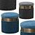 Mauve Velvet Fringed Ottoman 3D model small image 2