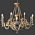 Elegant Brass and Bronze Chandelier 3D model small image 1