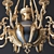 Elegant Brass and Bronze Chandelier 3D model small image 3