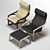 Corona-Supported Poing Armchair, 4 Upholstery Options 3D model small image 2
