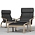 Corona-Supported Poing Armchair, 4 Upholstery Options 3D model small image 4