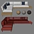 Rustic Driftwood Outdoor Sectional 3D model small image 4