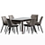 Modern Gray Dining Set 3D model small image 3