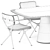 Sleek EXES Chair & CONIX Oval/Rectangular Tables by Royal Botania 3D model small image 5