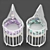 Convertible Round Baby Cot with Textures 3D model small image 5