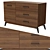 Elegant Dark Mango Wood Sideboard 3D model small image 1