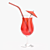 Tropical Tulip Glass with Straw & Umbrella 3D model small image 1