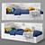 YANN Children's Bed with Shelves: Organize and Sleep 3D model small image 4