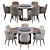 Elegant Sendai Round Dining Set 3D model small image 1