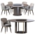 Elegant Sendai Round Dining Set 3D model small image 2