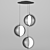 Elegant Black Pendant Lamp - PLUTO 3D model small image 1