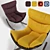 Luxury Leather Armchair - Yellow&Brown 3D model small image 3