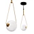 Golden Glass Pendant Light 3D model small image 2