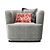 Elegant Rubelli Lollo Tub Armchair 3D model small image 2