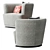 Elegant Rubelli Lollo Tub Armchair 3D model small image 3