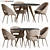 Arden Round Dining Set: Elegant Table & Orb Chairs 3D model small image 1