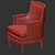 Regal Louis XVI Carved Chair 3D model small image 4