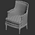 Regal Louis XVI Carved Chair 3D model small image 5