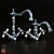 Elegant Chrome Faucets Set 3D model small image 1